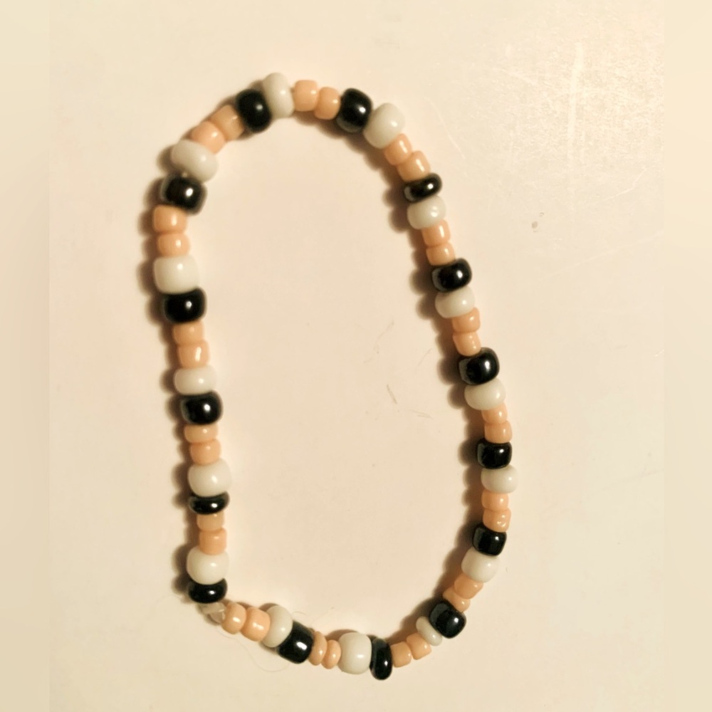 Yellow, black and white pretty bracelet handmade
